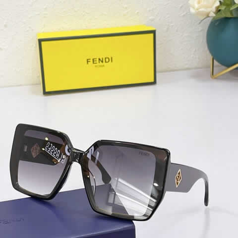 Replica Fendi Fashion Brand Designer Cat Eye Women Sunglasses Oversized Sun Glasses Cat eye Vintage Female Eyewear 53