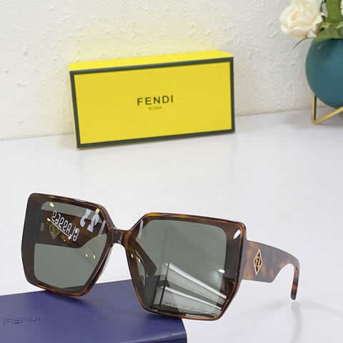 Replica Fendi Fashion Brand Designer Cat Eye Women Sunglasses Oversized Sun Glasses Cat eye Vintage Female Eyewear 52