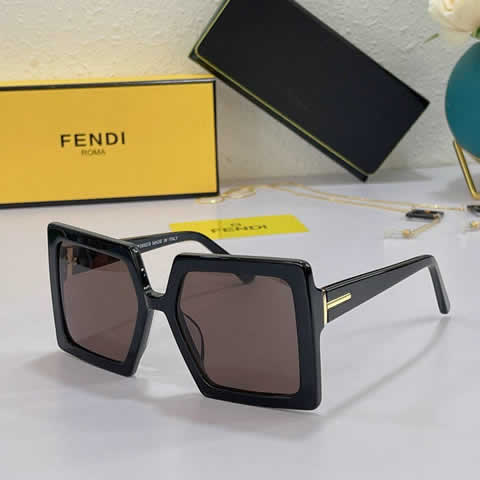 Replica Fendi Fashion Brand Designer Cat Eye Women Sunglasses Oversized Sun Glasses Cat eye Vintage Female Eyewear 45