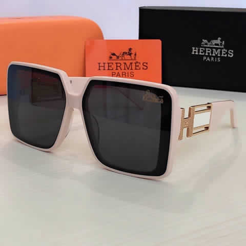 Replica Hermes Luxury Brand Sunglasses Men Polarized Driving Coating Glasses Metal Rimless Pilot Sun glasses For Men 44