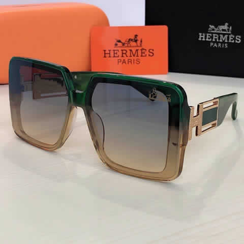 Replica Hermes Luxury Brand Sunglasses Men Polarized Driving Coating Glasses Metal Rimless Pilot Sun glasses For Men 42