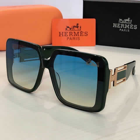 Replica Hermes Luxury Brand Sunglasses Men Polarized Driving Coating Glasses Metal Rimless Pilot Sun glasses For Men 40