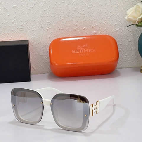 Replica Hermes Luxury Brand Sunglasses Men Polarized Driving Coating Glasses Metal Rimless Pilot Sun glasses For Men 31