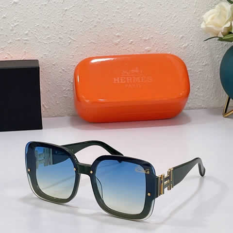 Replica Hermes Luxury Brand Sunglasses Men Polarized Driving Coating Glasses Metal Rimless Pilot Sun glasses For Men 30