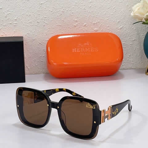 Replica Hermes Luxury Brand Sunglasses Men Polarized Driving Coating Glasses Metal Rimless Pilot Sun glasses For Men 29