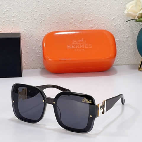 Replica Hermes Luxury Brand Sunglasses Men Polarized Driving Coating Glasses Metal Rimless Pilot Sun glasses For Men 28
