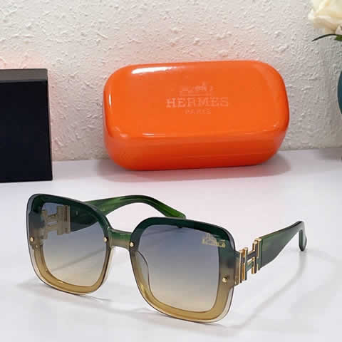 Replica Hermes Luxury Brand Sunglasses Men Polarized Driving Coating Glasses Metal Rimless Pilot Sun glasses For Men 27