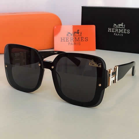 Replica Hermes Luxury Brand Sunglasses Men Polarized Driving Coating Glasses Metal Rimless Pilot Sun glasses For Men 24