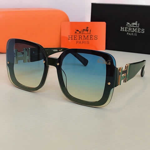 Replica Hermes Luxury Brand Sunglasses Men Polarized Driving Coating Glasses Metal Rimless Pilot Sun glasses For Men 22