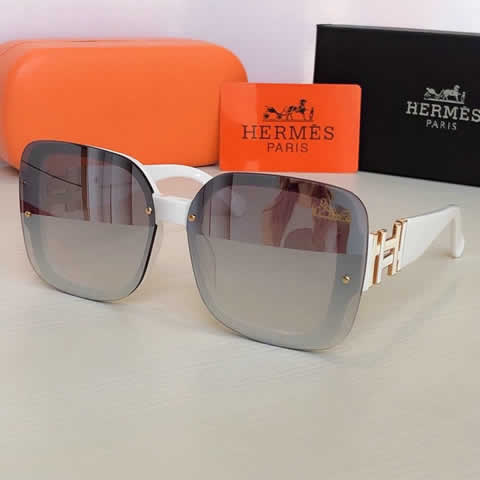 Replica Hermes Luxury Brand Sunglasses Men Polarized Driving Coating Glasses Metal Rimless Pilot Sun glasses For Men 20