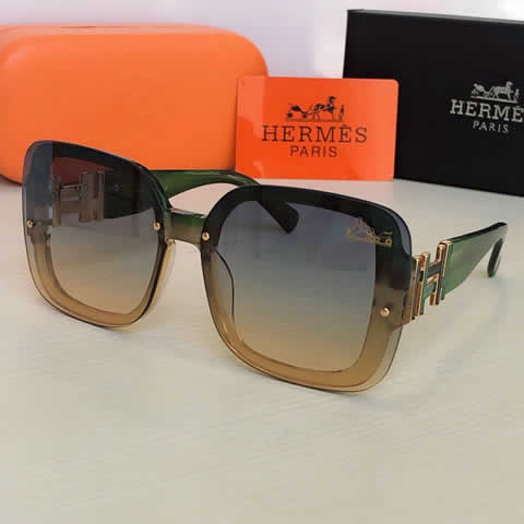 Replica Hermes Luxury Brand Sunglasses Men Polarized Driving Coating Glasses Metal Rimless Pilot Sun glasses For Men 19