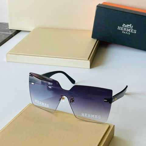 Replica Hermes Luxury Brand Sunglasses Men Polarized Driving Coating Glasses Metal Rimless Pilot Sun glasses For Men 17
