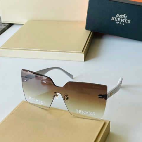 Replica Hermes Luxury Brand Sunglasses Men Polarized Driving Coating Glasses Metal Rimless Pilot Sun glasses For Men 16