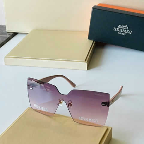 Replica Hermes Luxury Brand Sunglasses Men Polarized Driving Coating Glasses Metal Rimless Pilot Sun glasses For Men 14