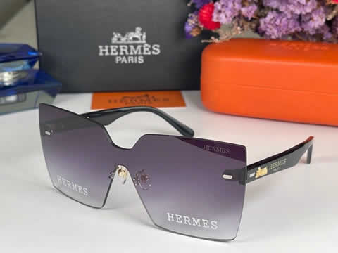 Replica Hermes Luxury Brand Sunglasses Men Polarized Driving Coating Glasses Metal Rimless Pilot Sun glasses For Men 12