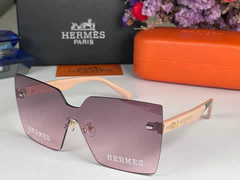 Replica Hermes Luxury Brand Sunglasses Men Polarized Driving Coating Glasses Metal Rimless Pilot Sun glasses For Men 11