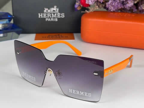 Replica Hermes Luxury Brand Sunglasses Men Polarized Driving Coating Glasses Metal Rimless Pilot Sun glasses For Men 09