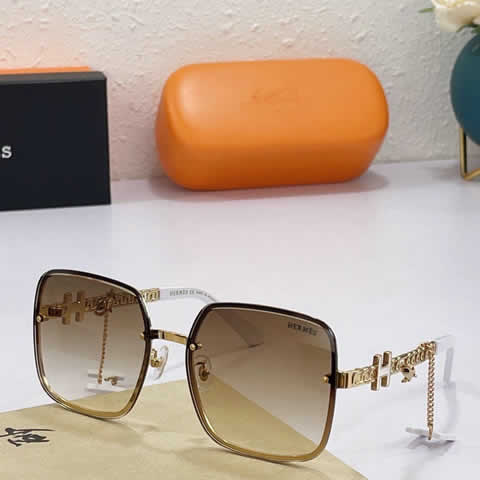 Replica Hermes Luxury Brand Sunglasses Men Polarized Driving Coating Glasses Metal Rimless Pilot Sun glasses For Men 03