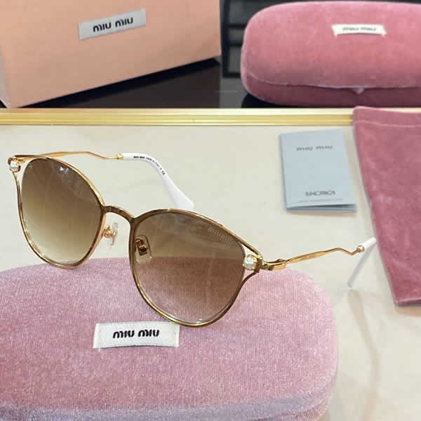 Replica Miu Miu 2022 Vintage Metal Men Sunglasses Brand Designer Sun Glasses Women Female Classic Driving Eyewear uv400 48