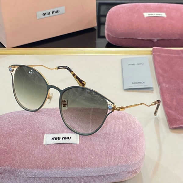 Replica Miu Miu 2022 Vintage Metal Men Sunglasses Brand Designer Sun Glasses Women Female Classic Driving Eyewear uv400 46