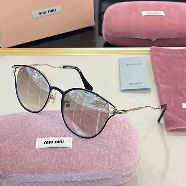 Replica Miu Miu 2022 Vintage Metal Men Sunglasses Brand Designer Sun Glasses Women Female Classic Driving Eyewear uv400 45