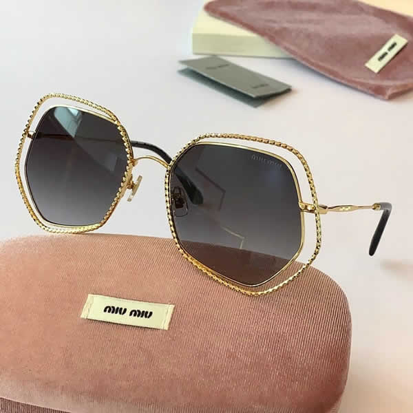 Replica Miu Miu 2022 Vintage Metal Men Sunglasses Brand Designer Sun Glasses Women Female Classic Driving Eyewear uv400 42