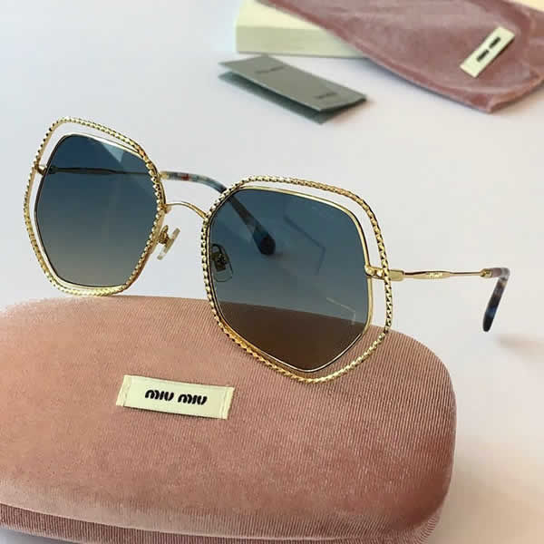 Replica Miu Miu 2022 Vintage Metal Men Sunglasses Brand Designer Sun Glasses Women Female Classic Driving Eyewear uv400 41