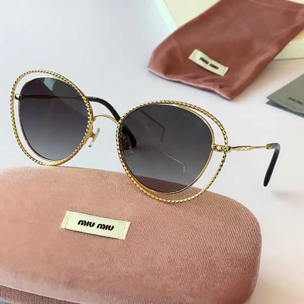 Replica Miu Miu 2022 Vintage Metal Men Sunglasses Brand Designer Sun Glasses Women Female Classic Driving Eyewear uv400 38