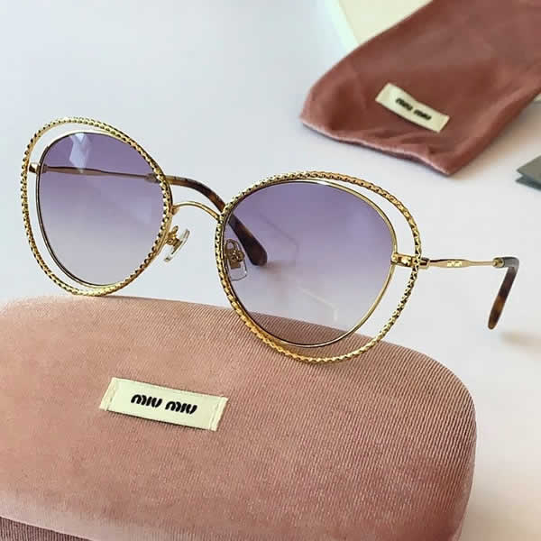 Replica Miu Miu 2022 Vintage Metal Men Sunglasses Brand Designer Sun Glasses Women Female Classic Driving Eyewear uv400 36