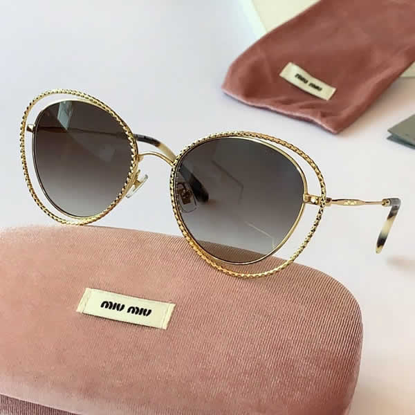 Replica Miu Miu 2022 Vintage Metal Men Sunglasses Brand Designer Sun Glasses Women Female Classic Driving Eyewear uv400 35