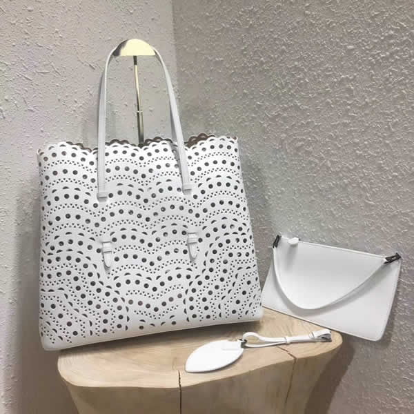 Fake New Alaia White Hollow Bag Tote Bags With 1:1 Quality