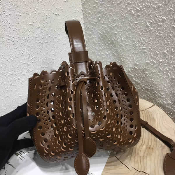 Wholelsale Discount New Alaia Brown Bucket Bag Tote Handbags