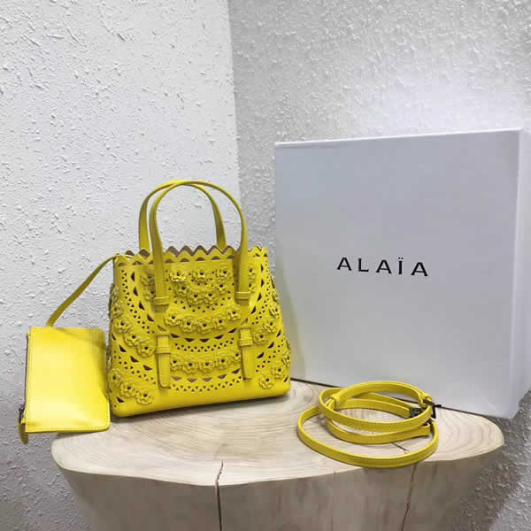 New Discount Alaia Flower Decoration Yellow Tote Crossbody Bag