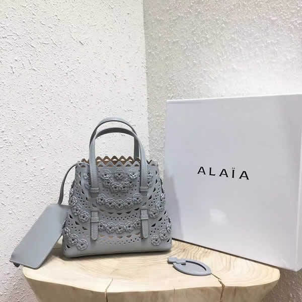 New Discount Alaia Flower Decoration Gray Tote Crossbody Bag