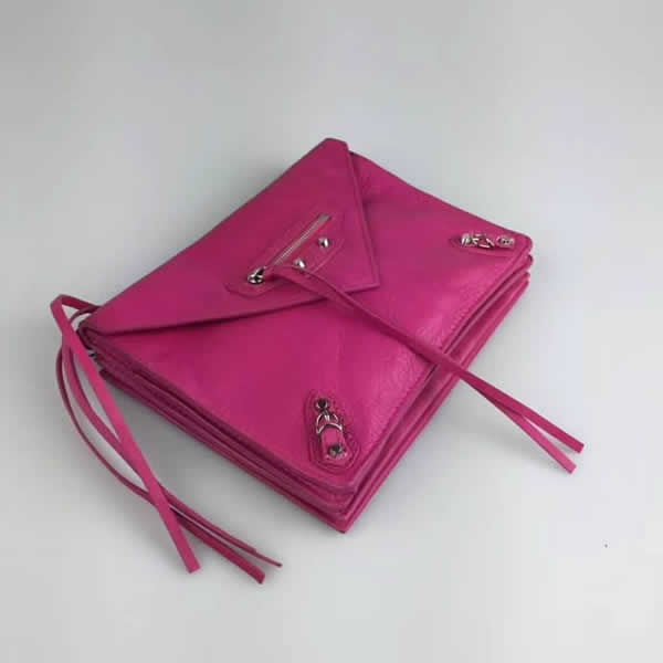 New Balenciaga Leather Envelope Purple Shoulder Messenger Bag