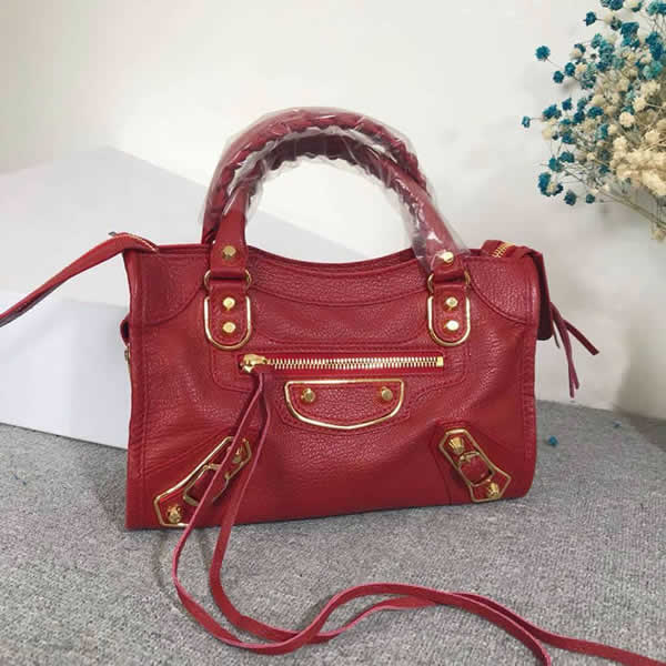 Fake Balenciaga Locomotive Bag Goatskin Slung Red Shoulder Bag