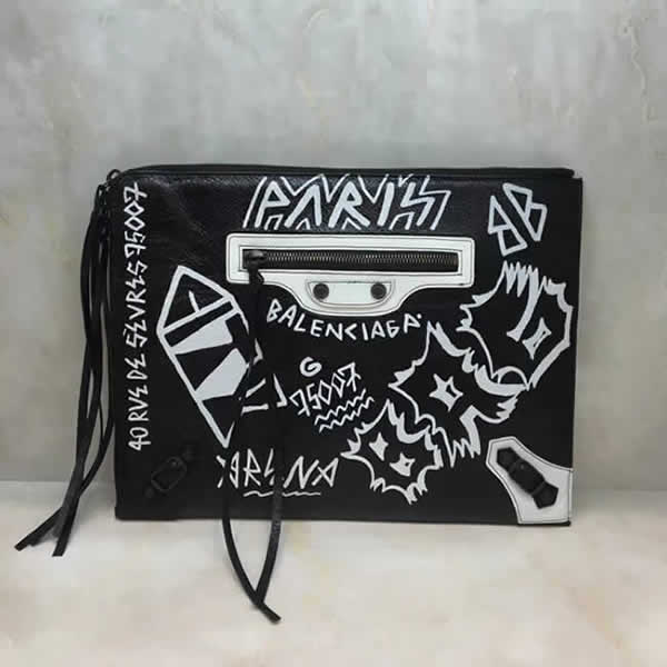 Fake New Balenciaga Balen Graffiti Classic Clutch Discount Bags