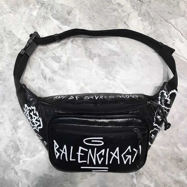 Replica Fashion Discount Balenciaga Black Letter Cross Body Bag Chest Bag