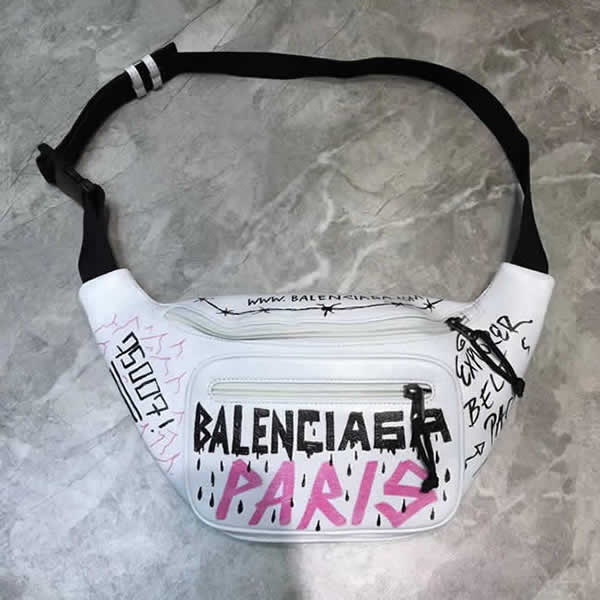 Replica High Quality Balenciaga White Letter Cross Body Bag Chest Bag