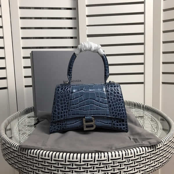 Fake Balenciaga Blue Cowhide Crossbody Single Shoulder Bag