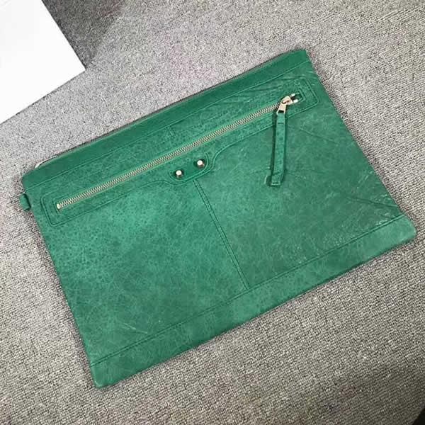 Replica Discount Balenciaga Unisex Green Clutch Bag With High Quality