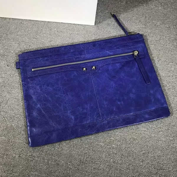 Replica Discount Balenciaga Unisex Blue Clutch Bag With High Quality