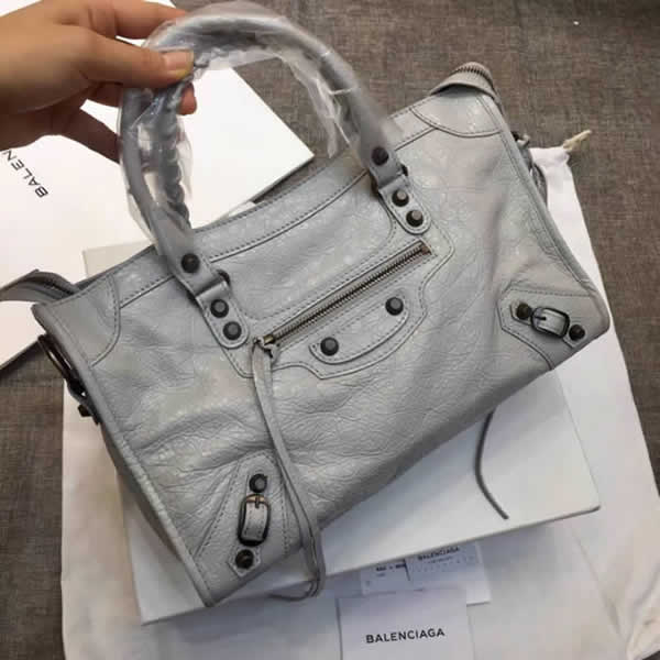 Fake Balenciaga Gray Citys Sheepskin Locomotive Bag Tote Messenger Bag