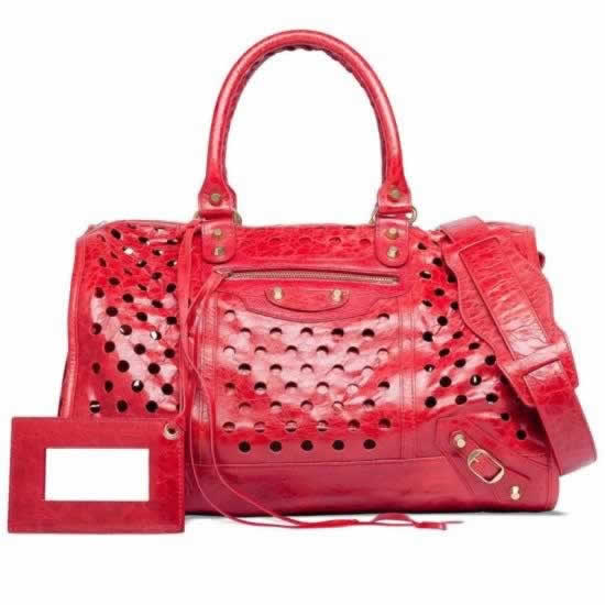 Replica Balenciaga Handbags Maxi Twiggy M Polka Dots Red for cheap