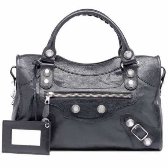 Replica Balenciaga Handbags Giant 21 Silver City Black discount
