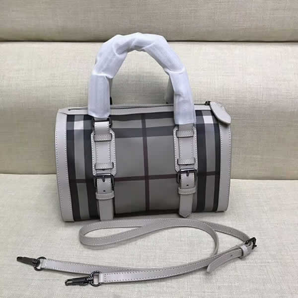 Replica Burberry Female Pillow Bag Gray Top Handle Bags