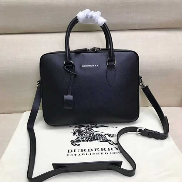 Fake Burberry New Men'S Lock Black Briefcase Bag With High Quality