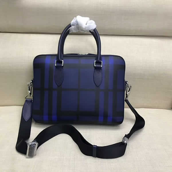 Fake Burberry New Men'S Lock Blue Briefcase Bag With High Quality