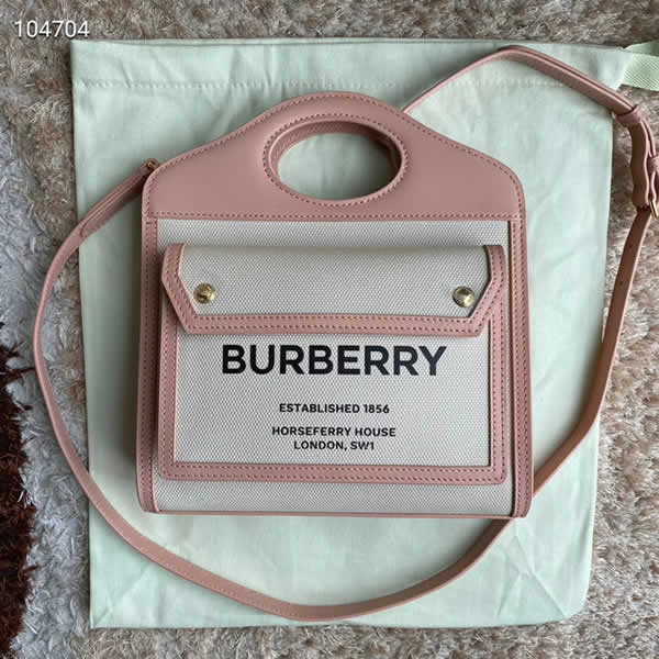 Replica New Burberry Horseferry Canvas Cheap Blue Purse Handbags