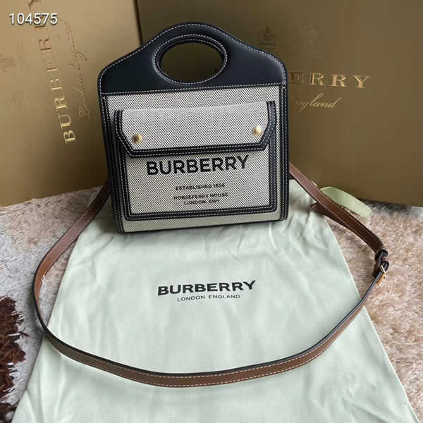 Replica New Burberry Horseferry Canvas Cheap Pink Purse Handbags